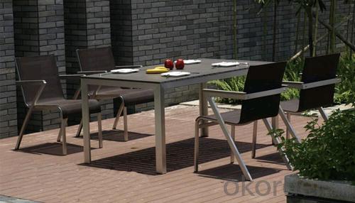 Funiture Outdoor Dining Sets with PVC PP Wood+Texitilene Material System 1