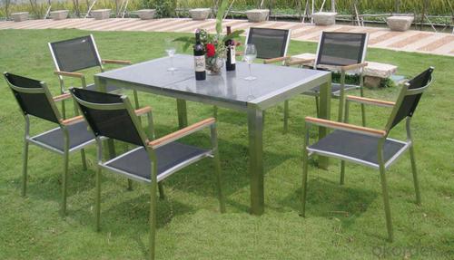 Outdoor Funiture 6 Seaters Chair & Table with PS / WPS Plastic Wood System 1