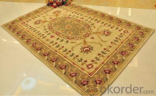 wool hand made carpet with carved patterns