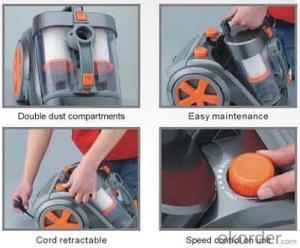 Bagless Cyclone Canister Vacuum Cleaner with Dual Dust Cups and HEPA Filters CNCL6212
