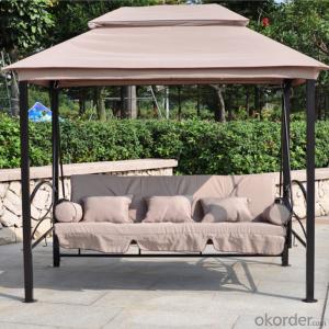 Patio Swing with Rome Style Top & Waterproof Cushion CMAX-SC003LJY