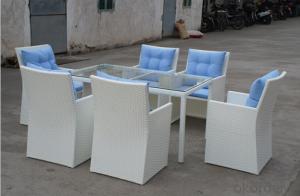 White Rattan 6 Seater Sofa for Dinning with Waterproof Cushion CMAX-SS008CQT System 1