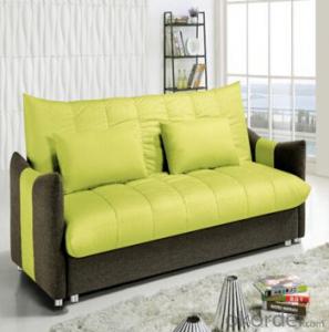 Sofa Sleeper with Yellow and Grey Fabric Cover