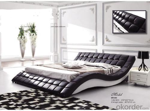 Pu Leather Soft Bed with Strong Wood Frame System 1