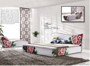 Fabric Soft Bedroom Furniture with Flower Pattern System 1