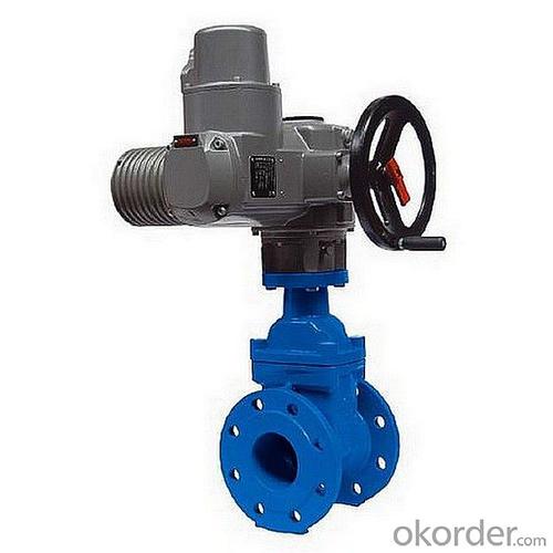 Ductile Iron Gate Valve Non-Rising Stem of DIN3352 with Electric System 1