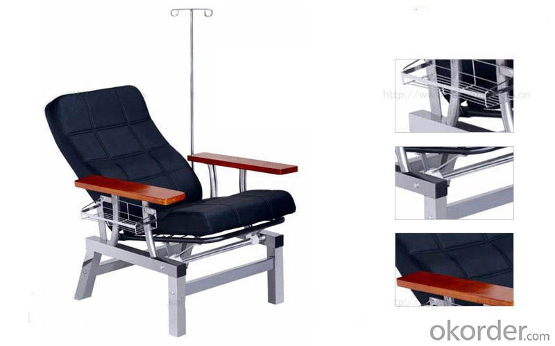 KXF- Single Chair for Transfusion with Black Cushion System 1