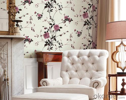 PVC Wallpaper Chinese Flower Fresh Embossed Dandelion PVC Wallpaper System 1