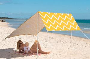 Beach Tent Cotton Canvas Beach Shade Tent with Plastic Carry bag