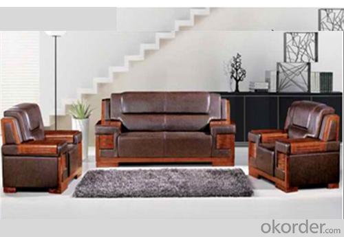 Office Sectional Leather Sofa with Wood Frame System 1