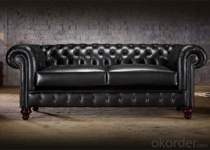 Regent Chesterfield Sofa with Black Leather