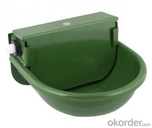 Green Powder Coated Drawing Water Bowl (2.5 L) with Self-Filled Float for Cattle or Horses