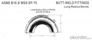 Stainless Steel Pipe Fittings Butt-Welding 180° Long Radius Bends