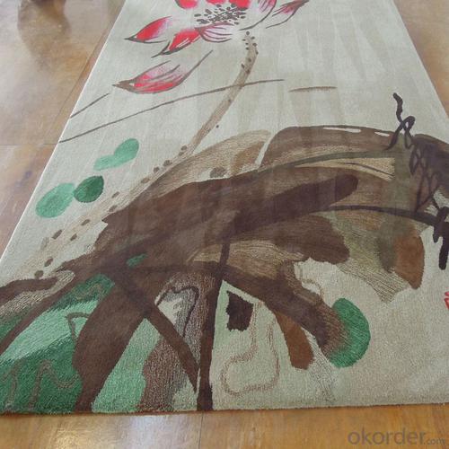 Luxury Wool Rug Hand Embroidered with Good Quality for Room System 1