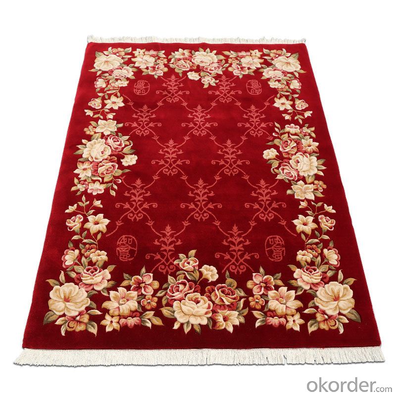 Wool Rug Red Persian Design for Home Pray
