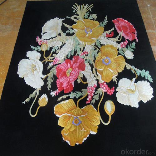 New Zealand Wool Carpet Hand Embroidered  Cut Pile with High Quality System 1