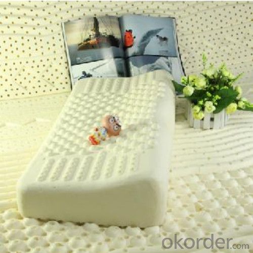 Latex Foam Pillow Breathable Oblong Milk White