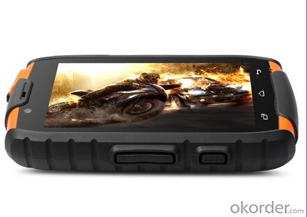 4.0 inch Orange Tough Military Custom Android Mobile Phone Best Rugged Bar Phone