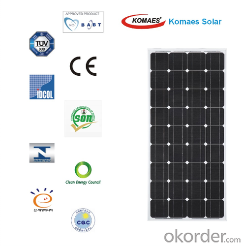 Monocrystalline Solar Panels 150W with TUV IEC MCS INMETRO IDCOL SONCAP System 1