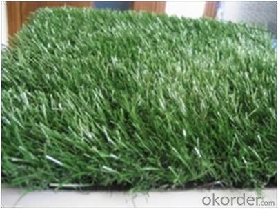 Monofilament , Curly Yarn Green Turf Landscaping Artificial Grass For Villa , Home Garden