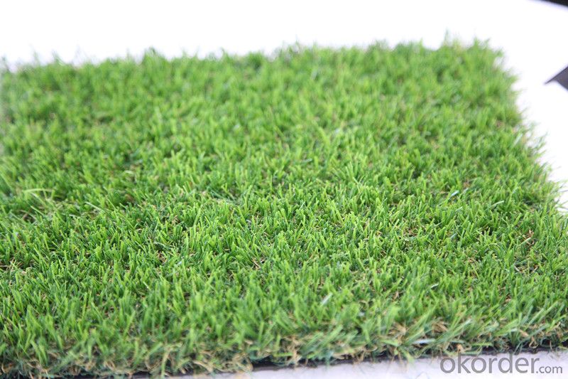 PE Monofilament & PP Curly Yarn Landscaping Artificial Residential Turf Lawn For Garden Courts