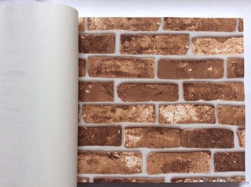 PVC Wallpaper Vinyl Covered Good Quality Brick Design Wallpaper for Home Decoration System 1