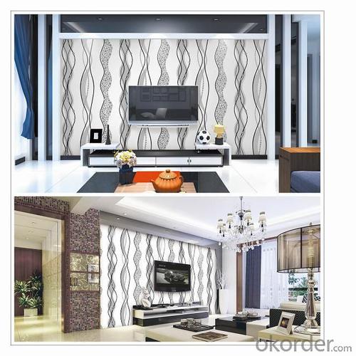 PVC Wallpaper Vinyl Covered Popular Modern Design Interior Decoration Korean PVC Wallpaper System 1