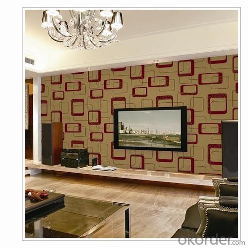 PVC Wallpaper Vinyl Covered Deep Embossed Geometric Dining Room System 1