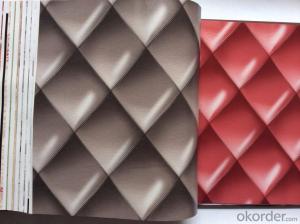 PVC Wallpaper Vinyl Covered 2015 Hot Sale New Design Artificial PVC Leather for 3d Wallpaper