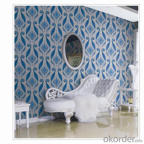 PVC Wallpaper Vinyl Covered Modern Design PVC Deep Embossed Wallpaper for Europe System 1