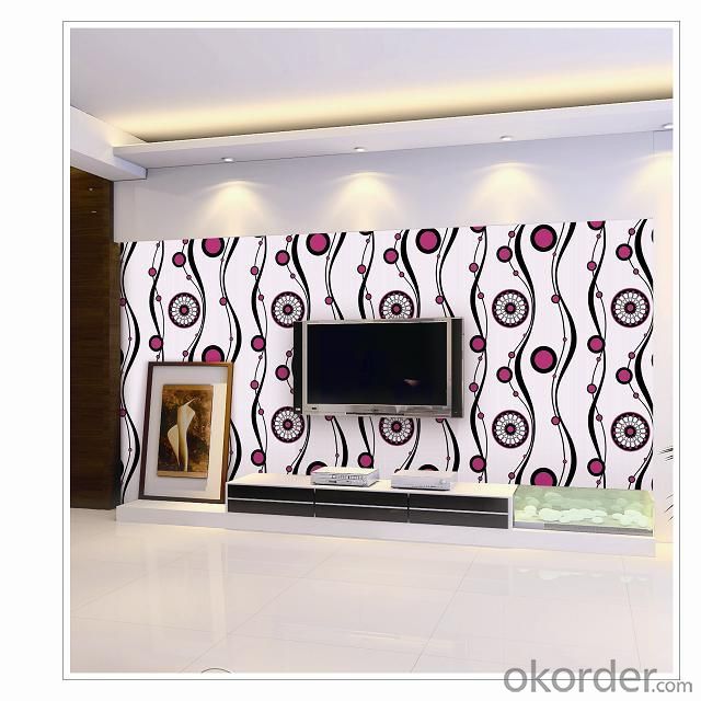 PVC Wallpaper Vinyl Covered Modern Design Thick with Deep Pattern