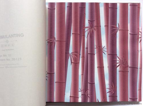 PVC Wallpaper Vinyl Covered Good Quality Washable Wallpaper PVC Bamboo Wallpaper System 1