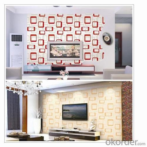 PVC Wallpaper Vinyl Covered Project Home with Kinds of Styles in Low Price System 1