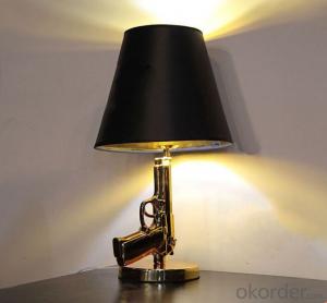 Reading Table Lamp Hotel Decorative Lighting  Gun With Black or Silver Shade