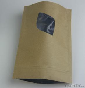 PE or MPET Laminated with Craft Paper Stand up Bag Used for Packing System 1