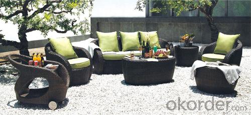 Patio Set with Cushions 4 Piece in Coffee System 1