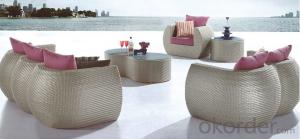 Wicker Seating Set in Espresso with Tan Cushions System 1