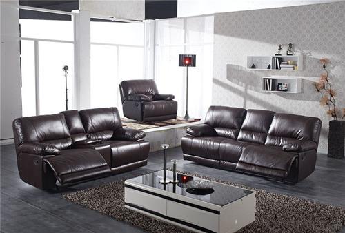 Natural Leather Recliner Sofa of Modern Style System 1