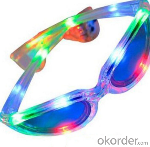 Plastic Party Flashing Glasses Led Glasses Light Up Glasses Round Circle 17387 System 1