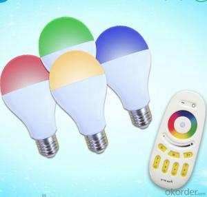 LED bulb LED 2.4G remote bulb 2.4G Grouping RGBW bulb (9W Plastic cover the aluminum) System 1