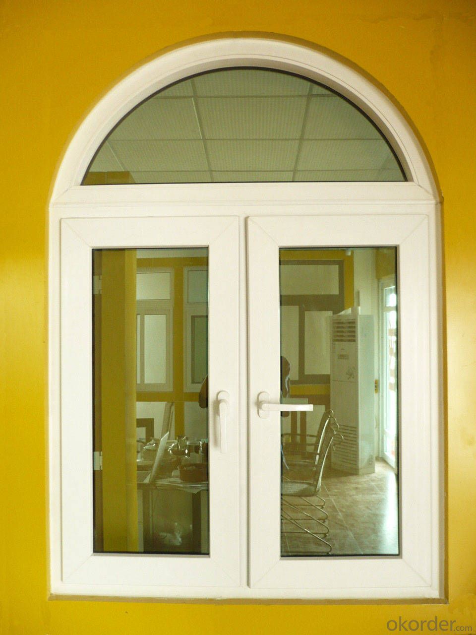 PVC Outward Open Casement Window with PVC Shutter