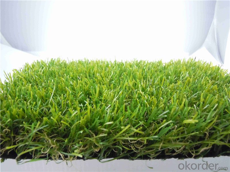 Curly Yarn Green Turf Landscaping Artificial Grass For Villa , Home Garden