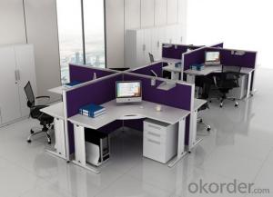 Four-Person L-Desk Workstation Set Montage