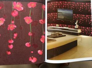 PVC Wallpaper Country Flower PVC Heavy Deep Embossed Hot New Wallpapers Modern House Design System 1