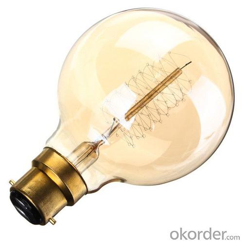 E27 Incandescent Spiral Bulb G80 G95 G125 Edison Filament Bulb 25W 40W 60W System 1