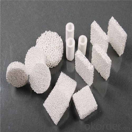 Filtro de espuma cerámica porosa (Material: Alúmina, siliciuro de carbono, óxido de circonio, magnesia)