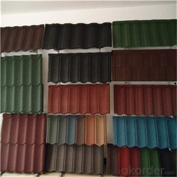 Stone Coated Metal Roofing Tile 0.4mm thickness Galvalume steel sheet System 1