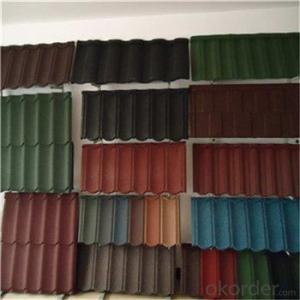 Stone Coated Metal Roofing Tile 0.4mm thickness Galvalume steel sheet
