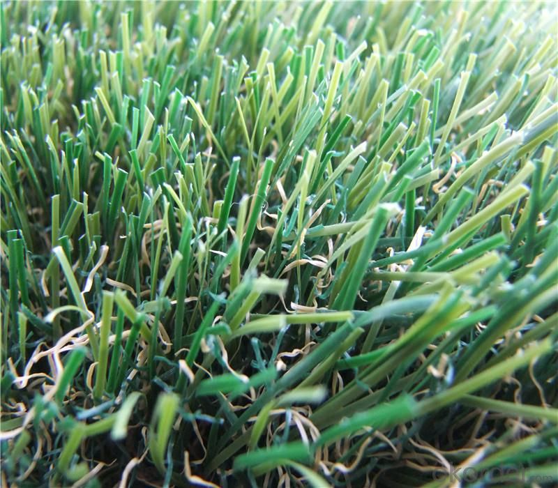 PE Monofilament & PP Curly Landscaping Artificial Grass Fake Lawn For Garden Wedding
