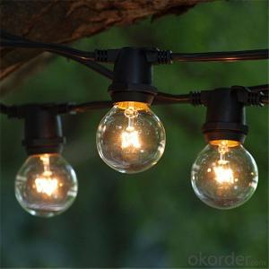 UL Cetificited G40 Globe Christmas Decorative Light Outdoor String Lights with 25 Clear Bulbs
